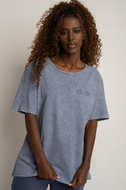 NAVY WASHED EFFECT T-SHIRT - HARLEM