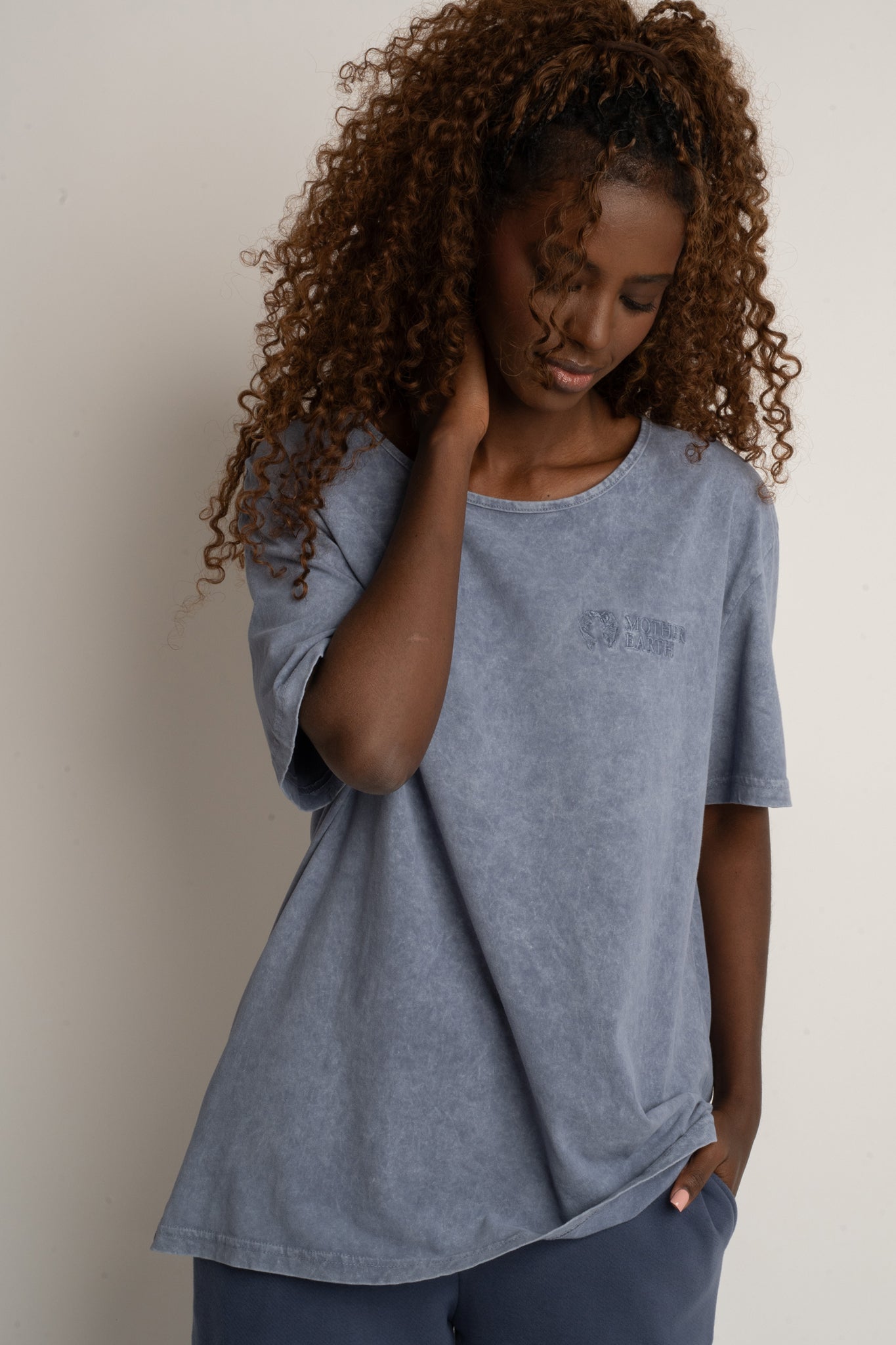 NAVY WASHED EFFECT T-SHIRT - HARLEM