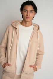 MĘSKA BLUZA Z KAPTUREM 2nd DROP BEŻOWA - NASSAU