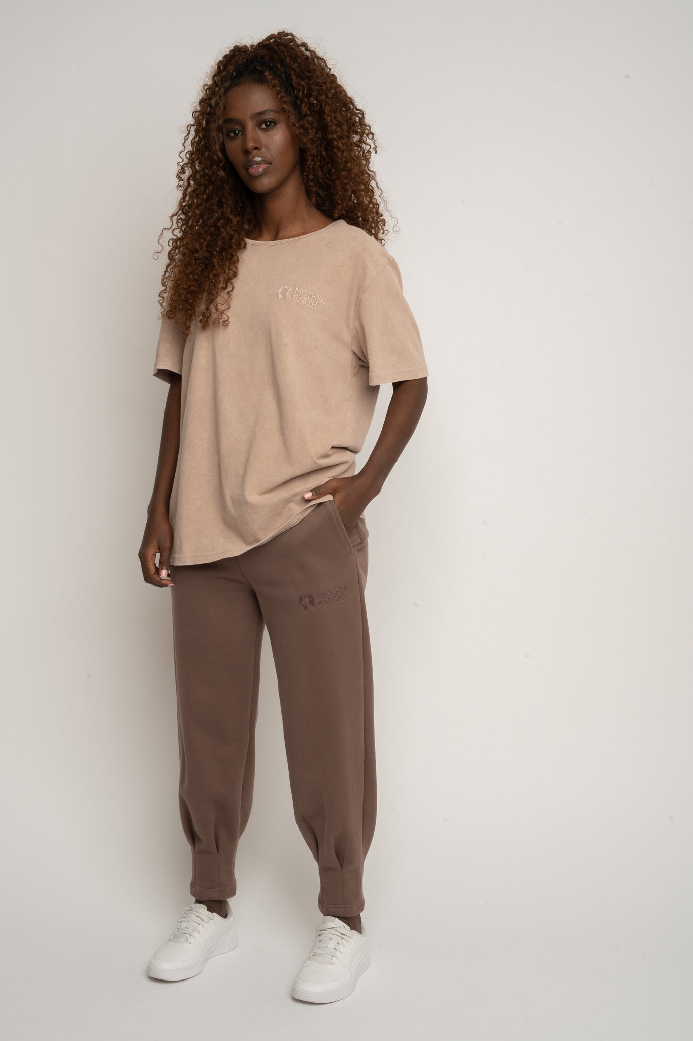 BEIGE WASHED T-SHIRT - HARLEM