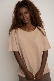 BEIGE WASHED T-SHIRT - HARLEM