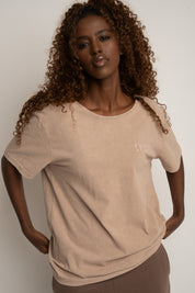 BEIGE WASHED T-SHIRT - HARLEM