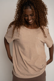 BEIGE WASHED T-SHIRT - HARLEM