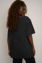 WASHED EFFECT T-SHIRT BLACK - HARLEM
