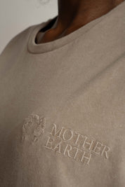 T-SHIRT Z EFEKTEM WASHED BEŻOWY - MOJAVE
