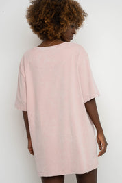 T-SHIRT DAMSKI Z EFEKTEM WASHED JASNORÓŻOWY - ARETE