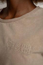 T-SHIRT Z EFEKTEM WASHED BEŻOWY - YUKON