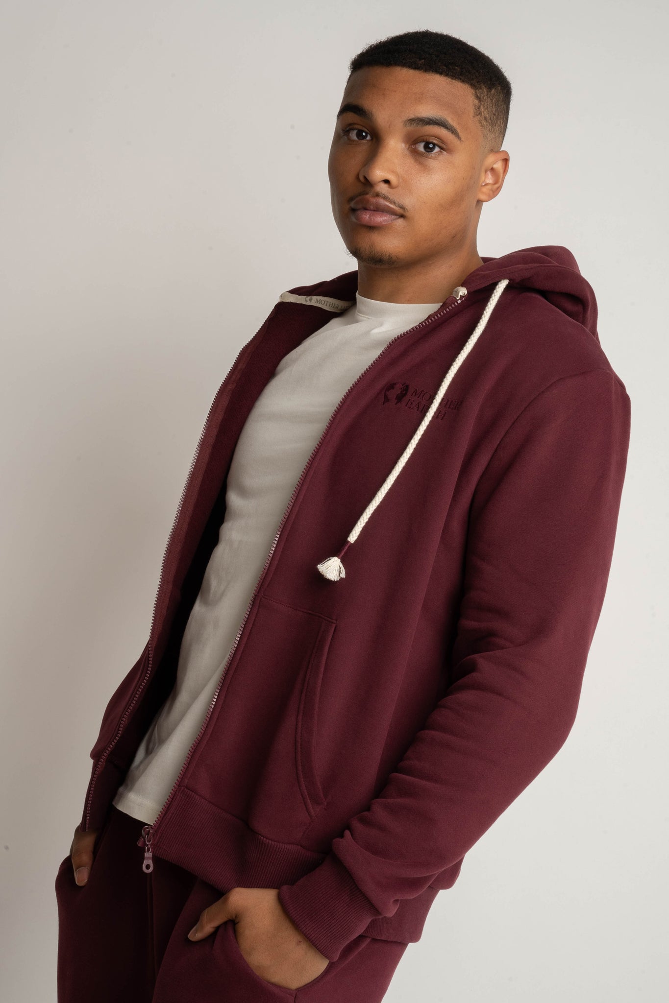 Men's Burgundy Hoodie - NASSAU
