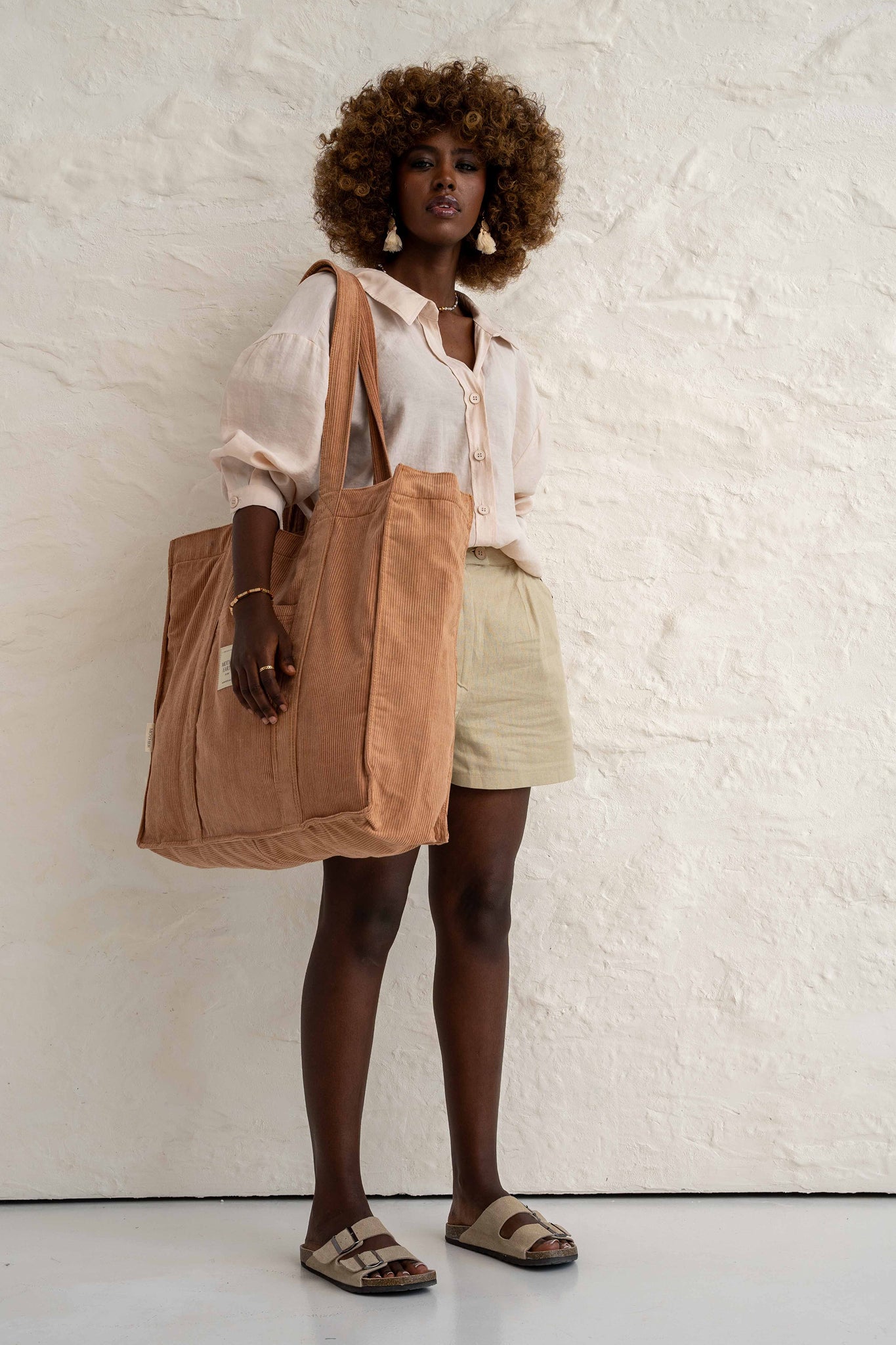 TORBA TYPU SHOPPER  BAG JASNOBRĄZOWA - MIAMI