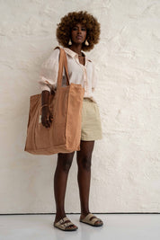 TORBA TYPU SHOPPER  BAG JASNOBRĄZOWA - MIAMI