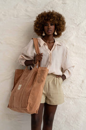 TORBA TYPU SHOPPER  BAG JASNOBRĄZOWA - MIAMI