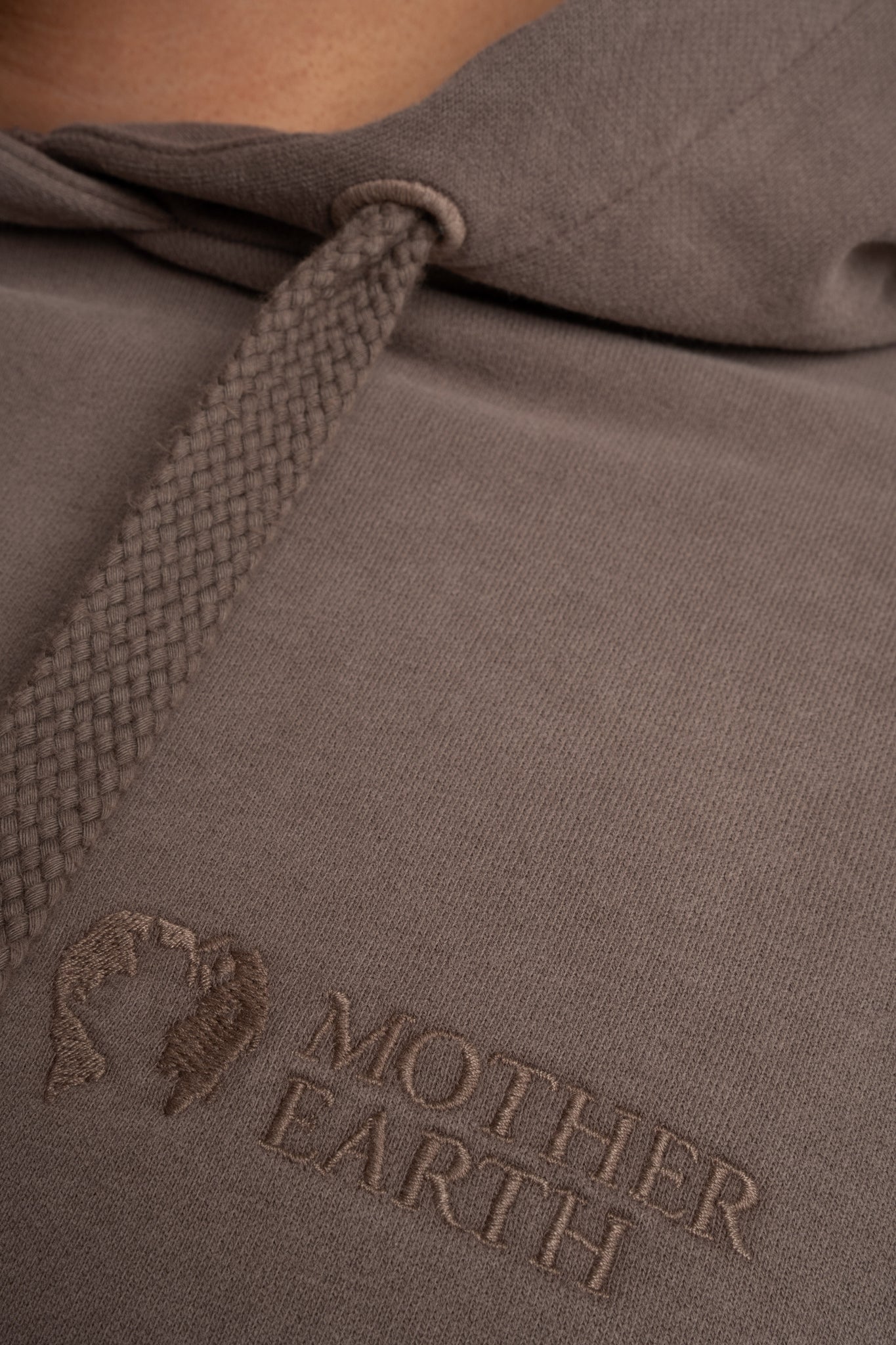 MEN'S HOODIE WITH WASHED EFFECT BROWN - AARHUS