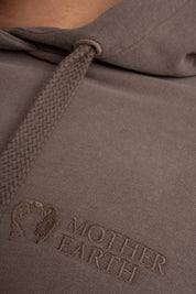MEN'S HOODIE WITH WASHED EFFECT BROWN - AARHUS