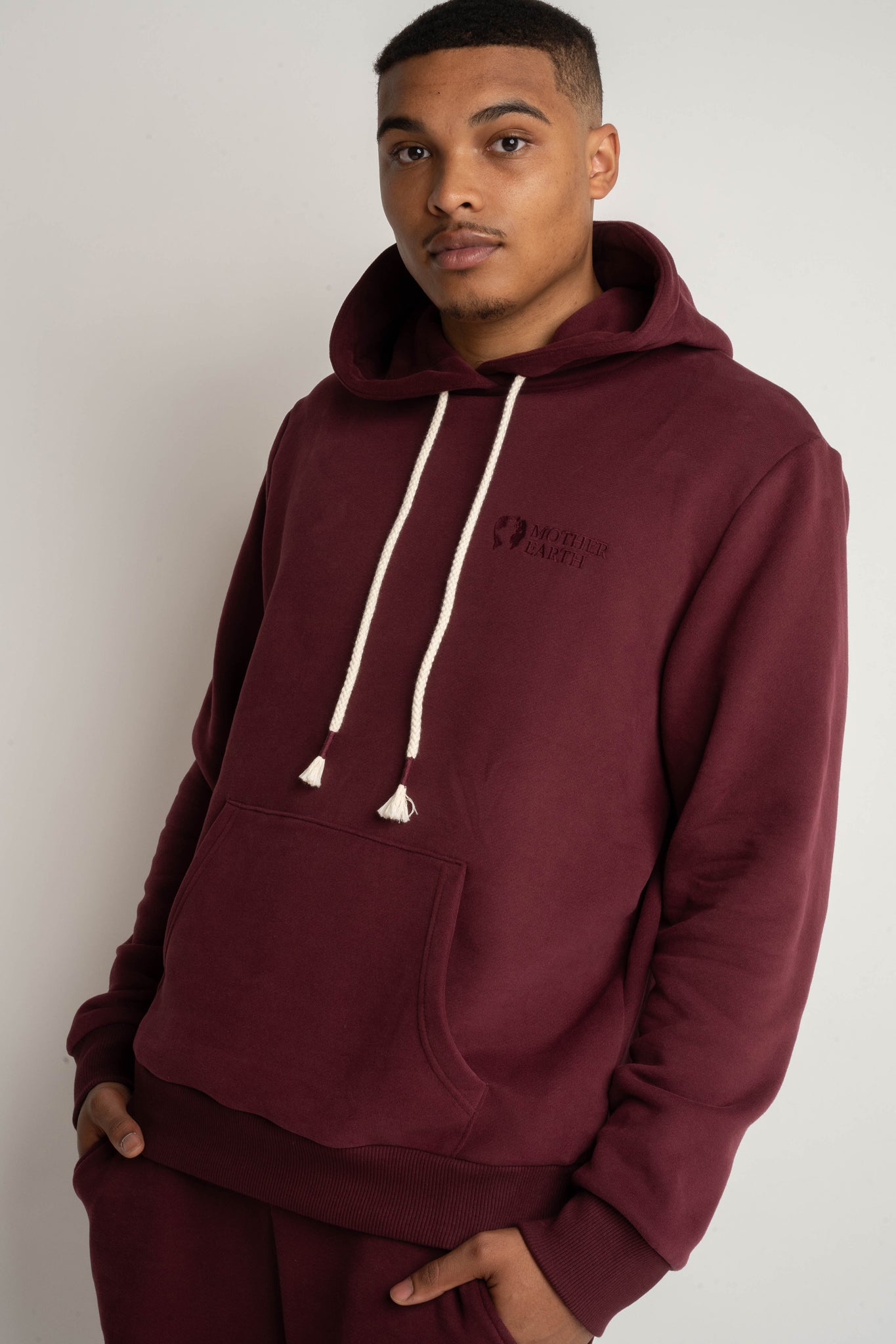 MEN'S BURGUNDY HOODIE - ASTON