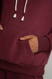 MEN'S BURGUNDY HOODIE - ASTON