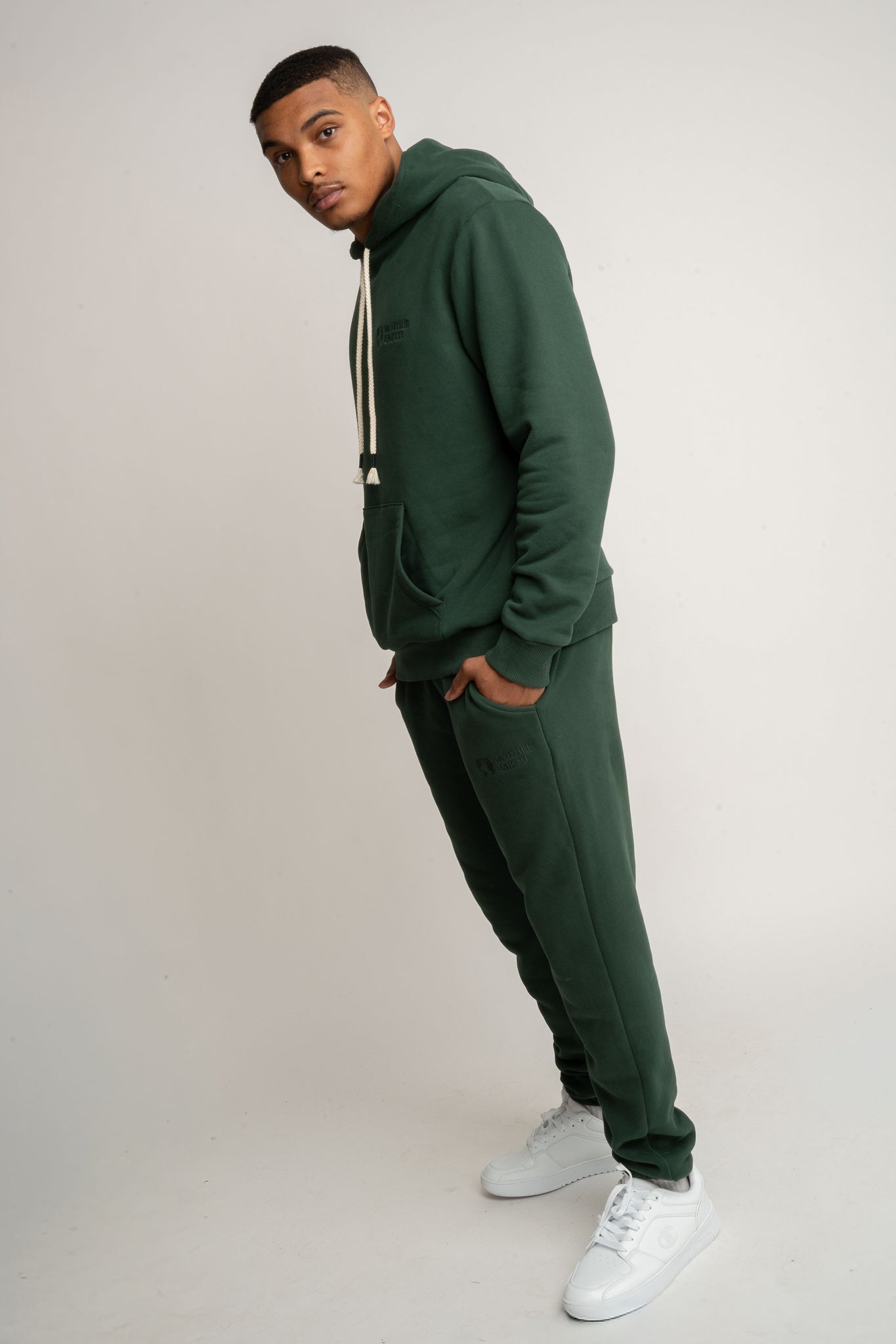 MEN'S DARK GREEN HOODIE - ASTON