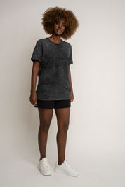 T-SHIRT Z EFEKTEM WASHED CZARNY - MOJAVE