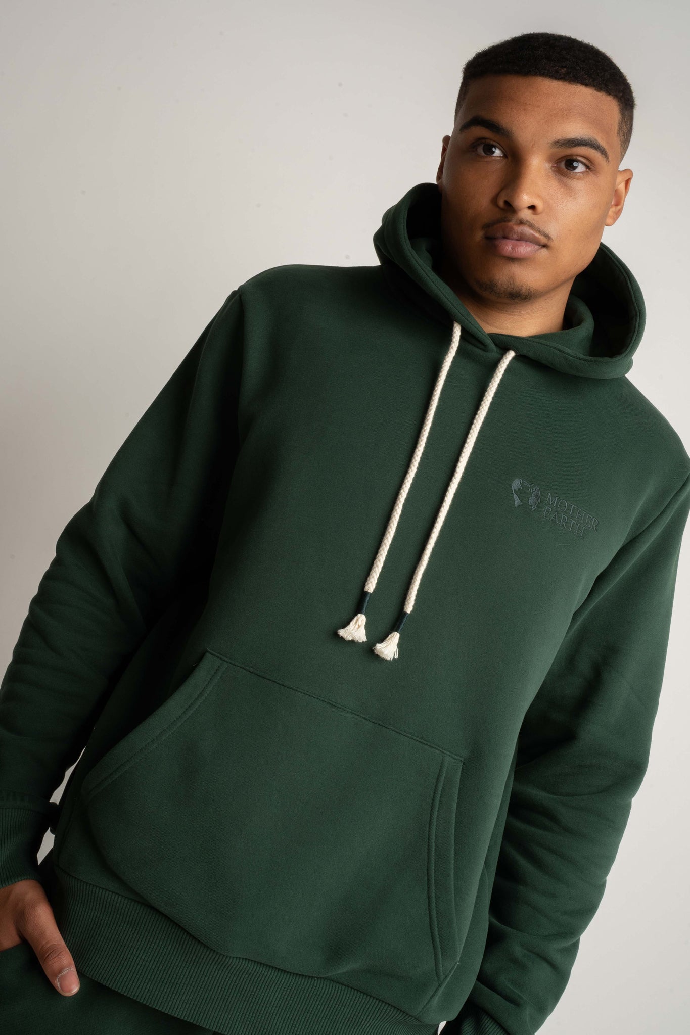 MEN'S DARK GREEN HOODIE - ASTON