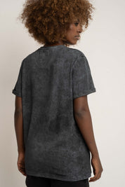 T-SHIRT Z EFEKTEM WASHED CZARNY - MOJAVE