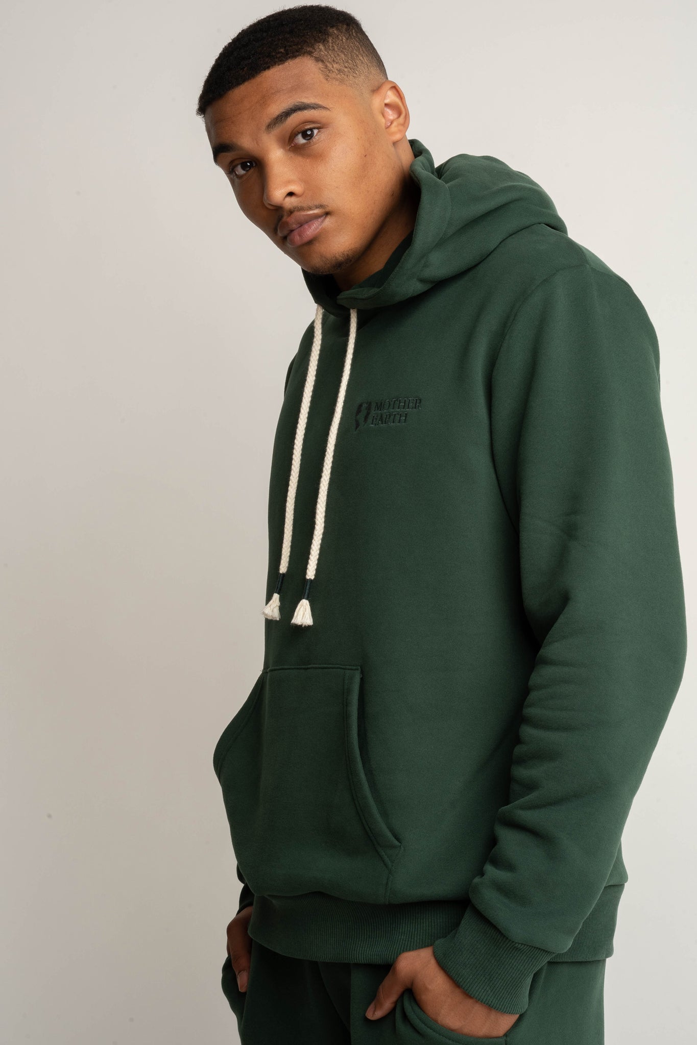MEN'S DARK GREEN HOODIE - ASTON