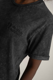 T-SHIRT Z EFEKTEM WASHED CZARNY - MOJAVE