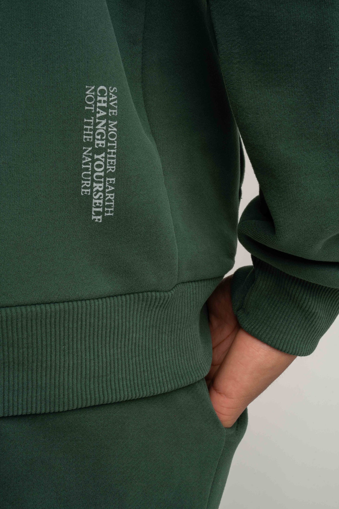 MEN'S DARK GREEN HOODIE - ASTON