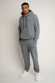 BLUZA MĘSKA Z KAPTUREM Z EFEKTEM WASHED ANTRACYTOWA - AARHUS
