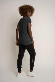 T-SHIRT Z EFEKTEM WASHED CZARNY - YUKON