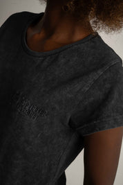 T-SHIRT Z EFEKTEM WASHED CZARNY - YUKON