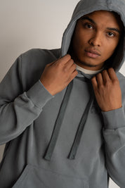 BLUZA MĘSKA Z KAPTUREM Z EFEKTEM WASHED ANTRACYTOWA - AARHUS