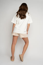 LIGHT BEIGE TRACKSUIT SHORTS - LA GOMERA