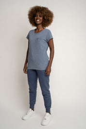 T-SHIRT Z EFEKTEM WASHED GRANATOWY - YUKON