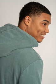 MEN'S WASHED HOODIE GREEN – AARHUS