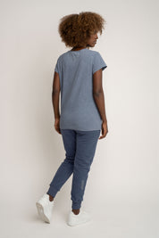 T-SHIRT Z EFEKTEM WASHED GRANATOWY - YUKON
