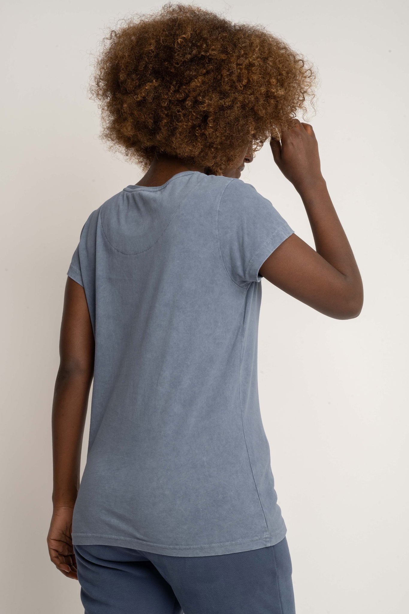 T-SHIRT Z EFEKTEM WASHED GRANATOWY - YUKON
