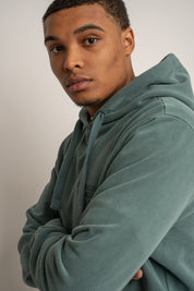MEN'S WASHED HOODIE GREEN – AARHUS
