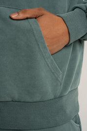 MEN'S WASHED HOODIE GREEN – AARHUS
