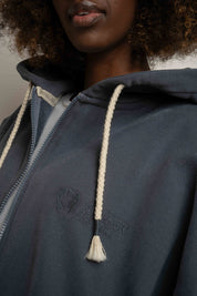 BLUZA Z KAPTUREM ROZPINANA 2nd DROP GRAFITOWA -NIKO