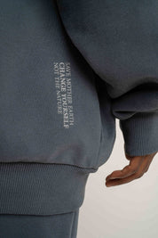 BLUZA Z KAPTUREM ROZPINANA 2nd DROP GRAFITOWA -NIKO