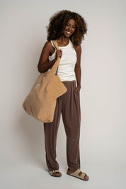 TORBA TYPU SHOPPER  BAG KARMELOWA 01 - ADALAR