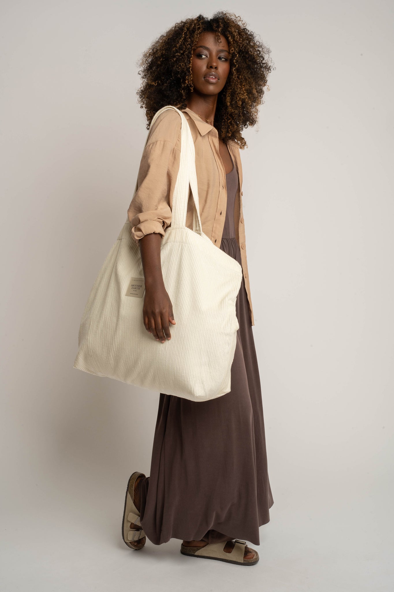 TORBA TYPU SHOPPER  BAG ŚMIETANKOWA - ADALAR