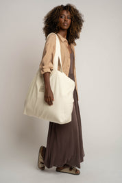 TORBA TYPU SHOPPER  BAG ŚMIETANKOWA - ADALAR