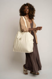 TORBA TYPU SHOPPER  BAG ŚMIETANKOWA - ADALAR