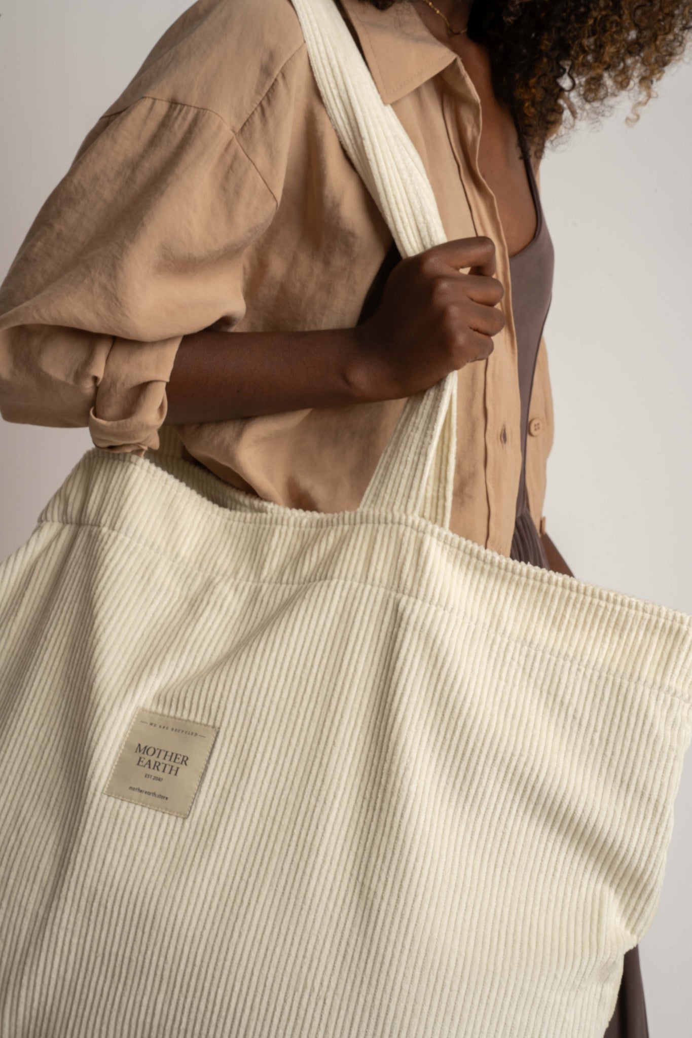 TORBA TYPU SHOPPER  BAG ŚMIETANKOWA - ADALAR