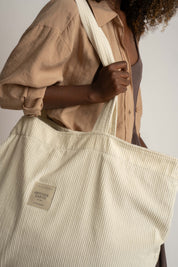 TORBA TYPU SHOPPER  BAG ŚMIETANKOWA - ADALAR