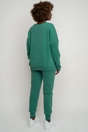 BLUZA O KROJU REGULAR FIT Z DŁUŻSZYM TYŁEM ZIELONA - COOK