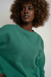 BLUZA O KROJU REGULAR FIT Z DŁUŻSZYM TYŁEM ZIELONA - COOK