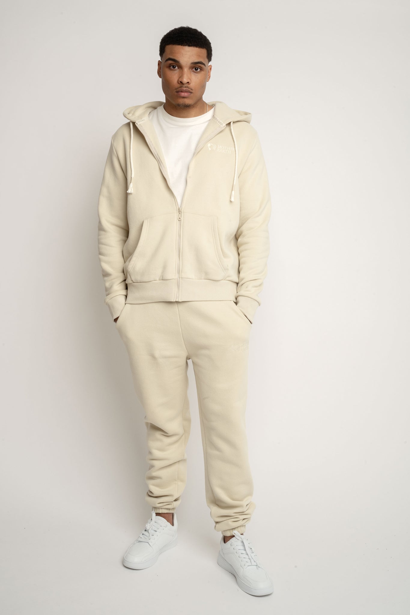 MEN'S HOODED SWEATSHIRT LIGHT BEIGE - NASSAU