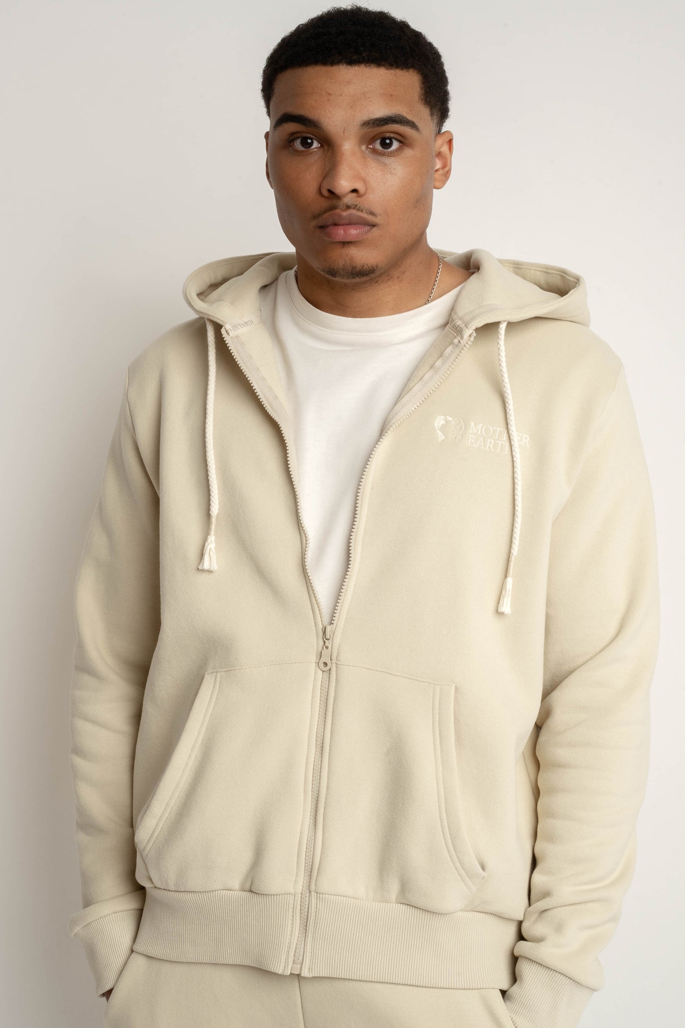 MEN'S HOODED SWEATSHIRT LIGHT BEIGE - NASSAU