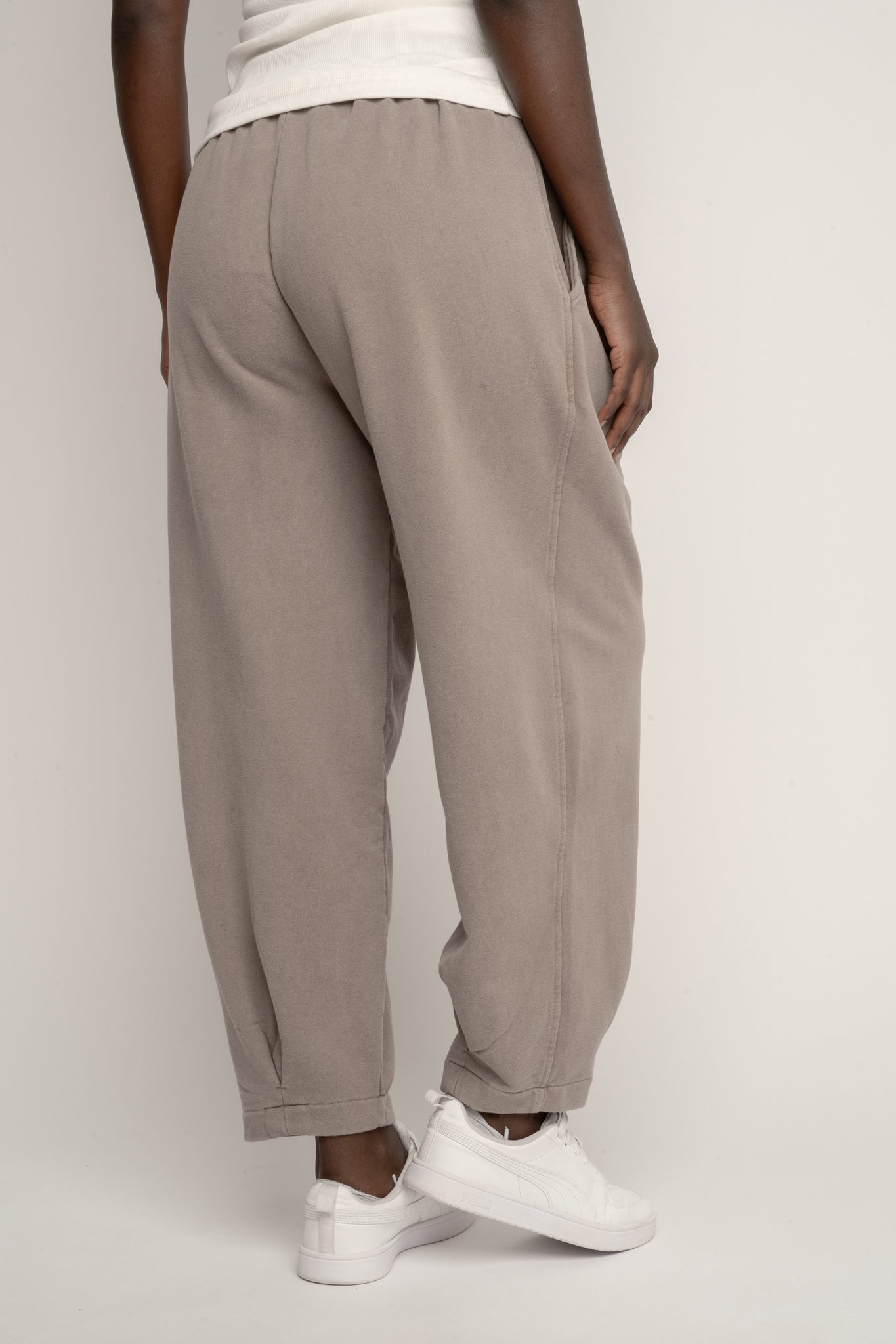 SPODNIE DRESOWE Z EFEKTEM WASHED MOCCA - RIBE PETIT